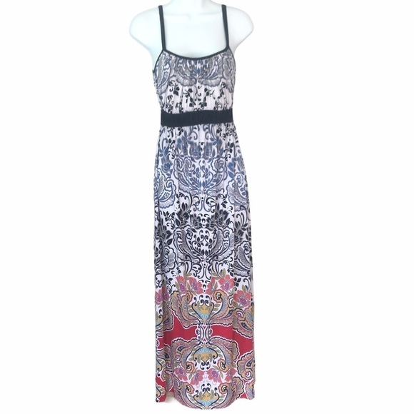 Soma navy multicolor patterned sleeveless maxi dress size XS - Picture 1 of 6